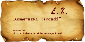 Ludmerszki Kincső névjegykártya