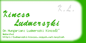 kincso ludmerszki business card